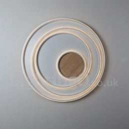 Designer Touch Decorative Dimmable White Rings Wood Ceiling Light Ultrathin Ceiling Lamp Also Can Be Used As Wall Light