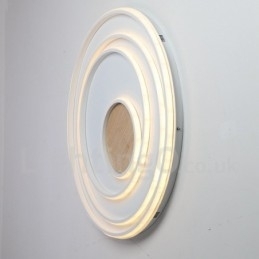 Designer Touch Decorative Dimmable White Rings Wood Ceiling Light Ultrathin Ceiling Lamp Also Can Be Used As Wall Light