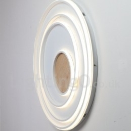 Designer Touch Decorative Dimmable White Rings Wood Ceiling Light Ultrathin Ceiling Lamp Also Can Be Used As Wall Light