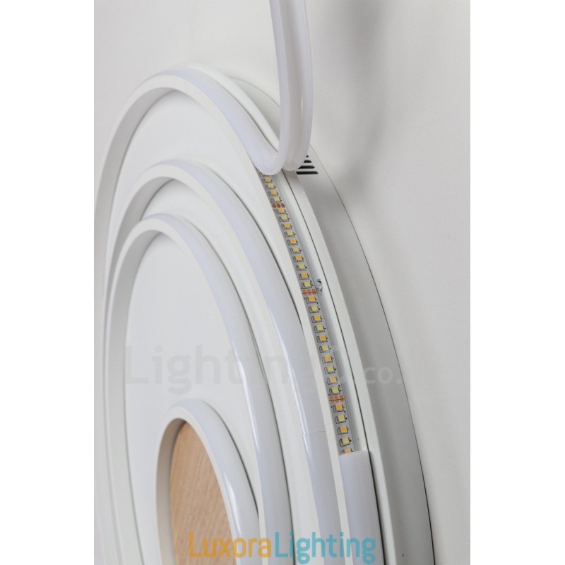 Designer Touch Decorative Dimmable White Rings Wood Ceiling Light Ultrathin Ceiling Lamp Also Can Be Used As Wall Light