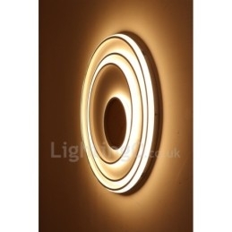 Designer Touch Decorative Dimmable White Rings Wood Ceiling Light Ultrathin Ceiling Lamp Also Can Be Used As Wall Light