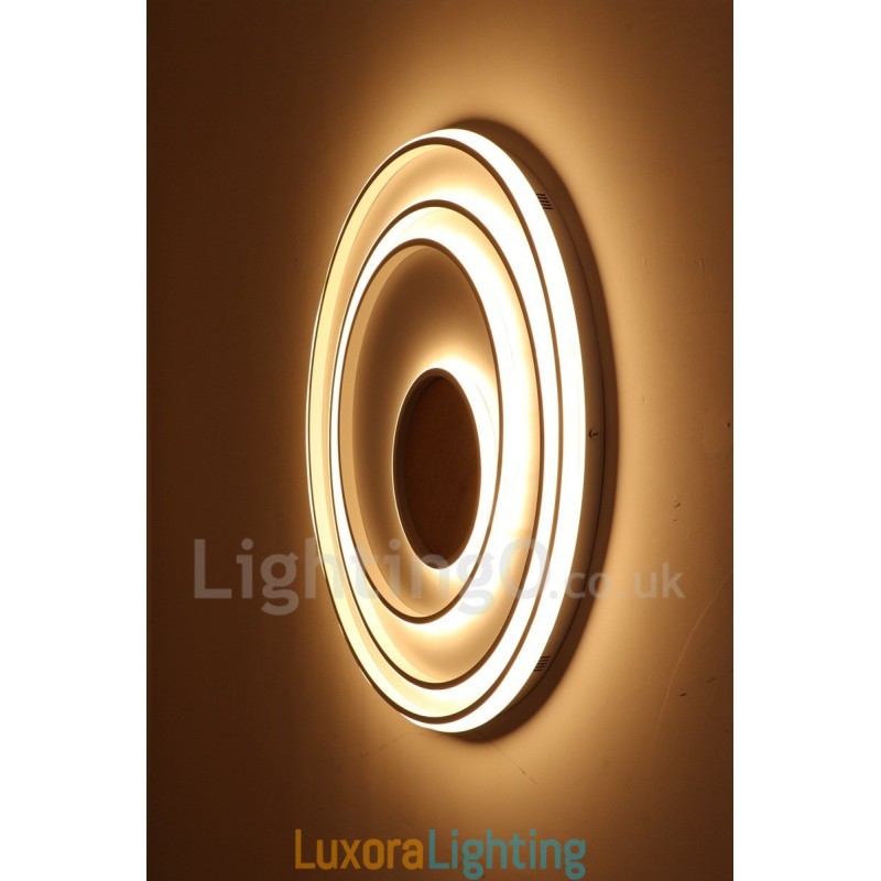 Designer Touch Decorative Dimmable White Rings Wood Ceiling Light Ultrathin Ceiling Lamp Also Can Be Used As Wall Light