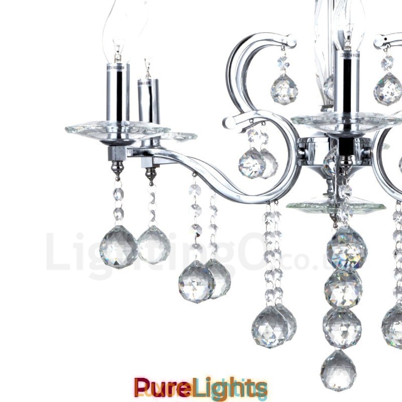 Designer Touch Decorative Chrome Elegant Crystal Candle Chandelier