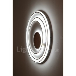 Designer Touch Decorative Dimmable White Rings Wood Ceiling Light Ultrathin Ceiling Lamp Also Can Be Used As Wall Light