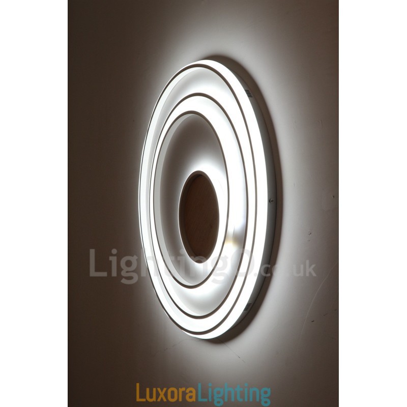 Designer Touch Decorative Dimmable White Rings Wood Ceiling Light Ultrathin Ceiling Lamp Also Can Be Used As Wall Light