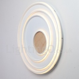 Designer Touch Decorative Dimmable White Rings Wood Ceiling Light Ultrathin Ceiling Lamp Also Can Be Used As Wall Light