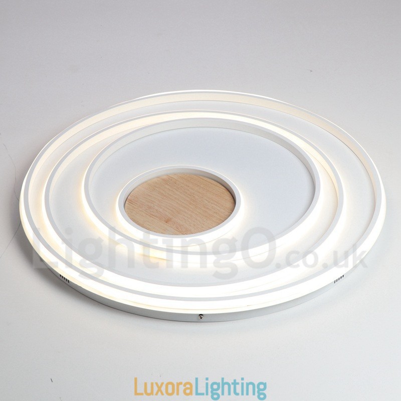 Designer Touch Decorative Dimmable White Rings Wood Ceiling Light Ultrathin Ceiling Lamp Also Can Be Used As Wall Light