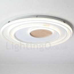 Designer Touch Decorative Dimmable White Rings Wood Ceiling Light Ultrathin Ceiling Lamp Also Can Be Used As Wall Light