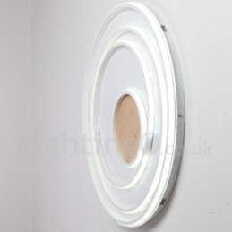 Designer Touch Decorative Dimmable White Rings Wood Ceiling Light Ultrathin Ceiling Lamp Also Can Be Used As Wall Light