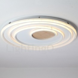Designer Touch Decorative Dimmable White Rings Wood Ceiling Light Ultrathin Ceiling Lamp Also Can Be Used As Wall Light