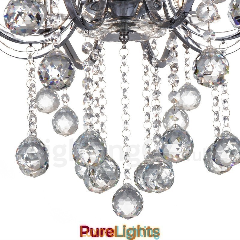 Designer Touch Decorative Chrome Elegant Crystal Candle Chandelier
