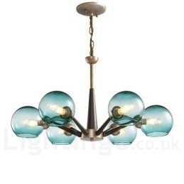 Designer Touch Decorative Retro Vintage Magic Bean Rustic Chandelier with Multi Colours Glass Shades