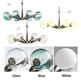 Designer Touch Decorative Retro Vintage Magic Bean Rustic Chandelier with Multi Colours Glass Shades