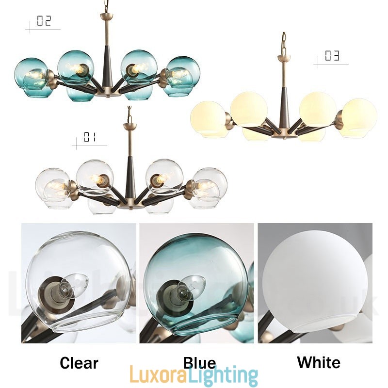 Designer Touch Decorative Retro Vintage Magic Bean Rustic Chandelier with Multi Colours Glass Shades