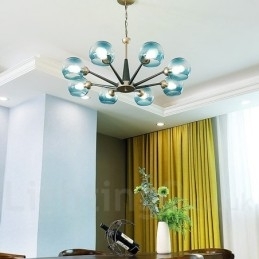 Designer Touch Decorative Retro Vintage Magic Bean Rustic Chandelier with Multi Colours Glass Shades