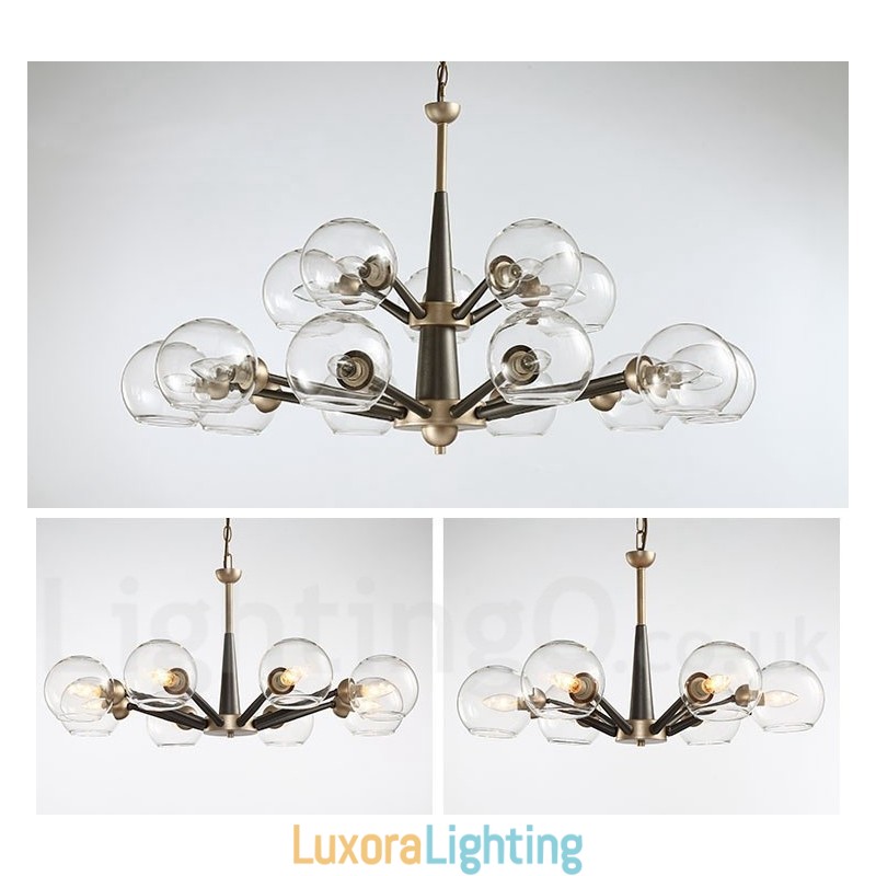 Designer Touch Decorative Retro Vintage Magic Bean Rustic Chandelier with Multi Colours Glass Shades