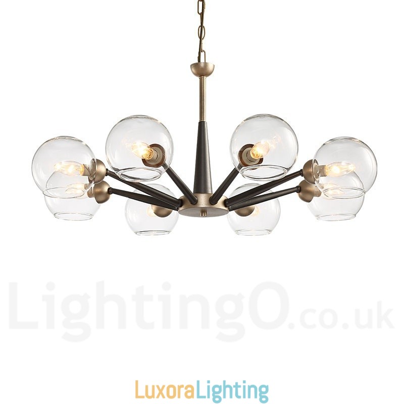 Designer Touch Decorative Retro Vintage Magic Bean Rustic Chandelier with Multi Colours Glass Shades