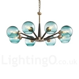 Designer Touch Decorative Retro Vintage Magic Bean Rustic Chandelier with Multi Colours Glass Shades