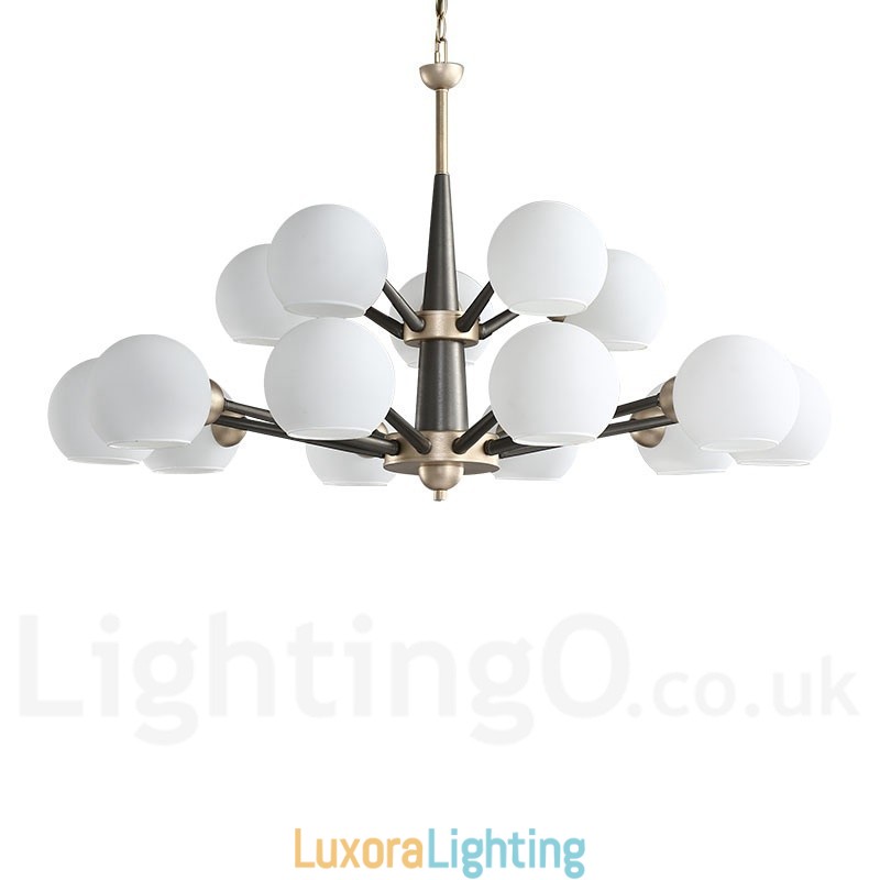 Designer Touch Decorative Retro Vintage Magic Bean Rustic Chandelier with Multi Colours Glass Shades