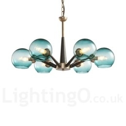 Designer Touch Decorative Retro Vintage Magic Bean Rustic Chandelier with Multi Colours Glass Shades