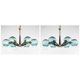 Designer Touch Decorative Retro Vintage Magic Bean Rustic Chandelier with Multi Colours Glass Shades
