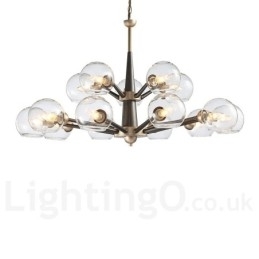Designer Touch Decorative Retro Vintage Magic Bean Rustic Chandelier with Multi Colours Glass Shades