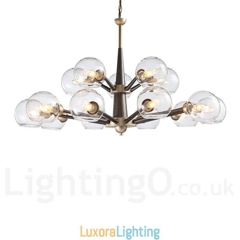 Designer Touch Decorative Retro Vintage Magic Bean Rustic Chandelier with Multi Colours Glass Shades