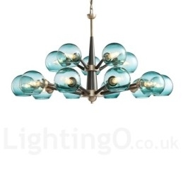 Designer Touch Decorative Retro Vintage Magic Bean Rustic Chandelier with Multi Colours Glass Shades