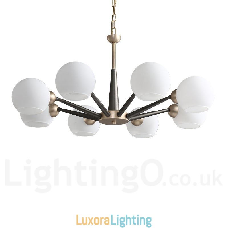 Designer Touch Decorative Retro Vintage Magic Bean Rustic Chandelier with Multi Colours Glass Shades