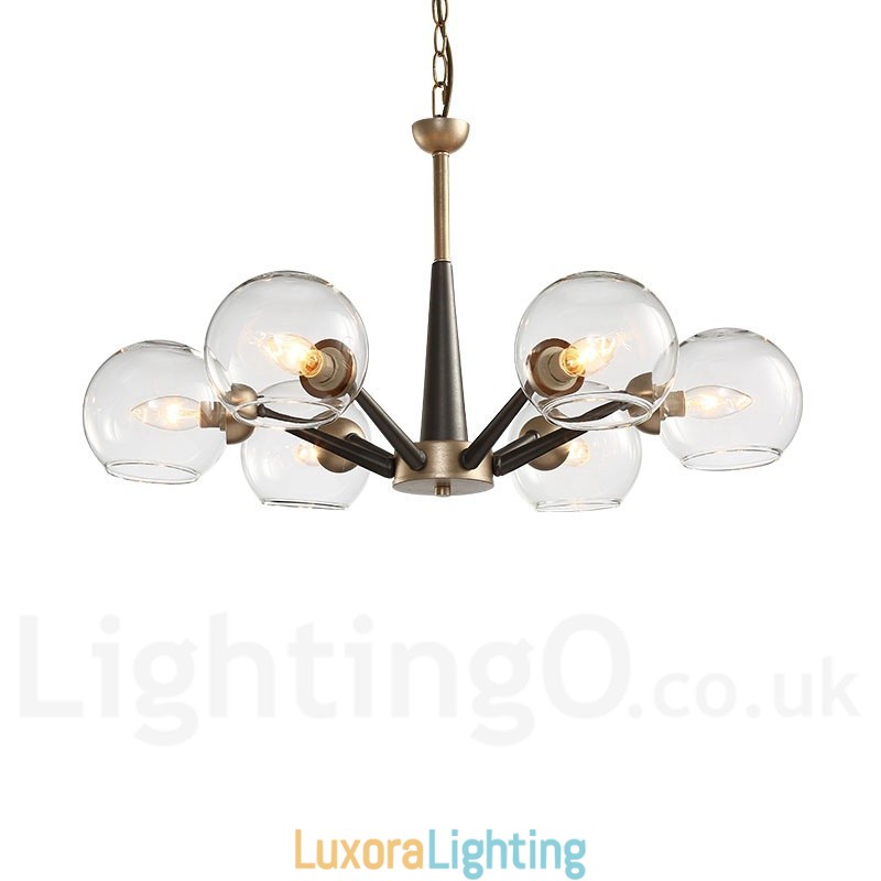 Designer Touch Decorative Retro Vintage Magic Bean Rustic Chandelier with Multi Colours Glass Shades