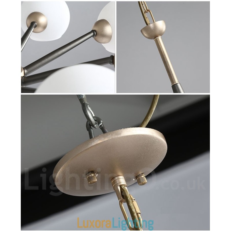 Designer Touch Decorative Retro Vintage Magic Bean Rustic Chandelier with Multi Colours Glass Shades