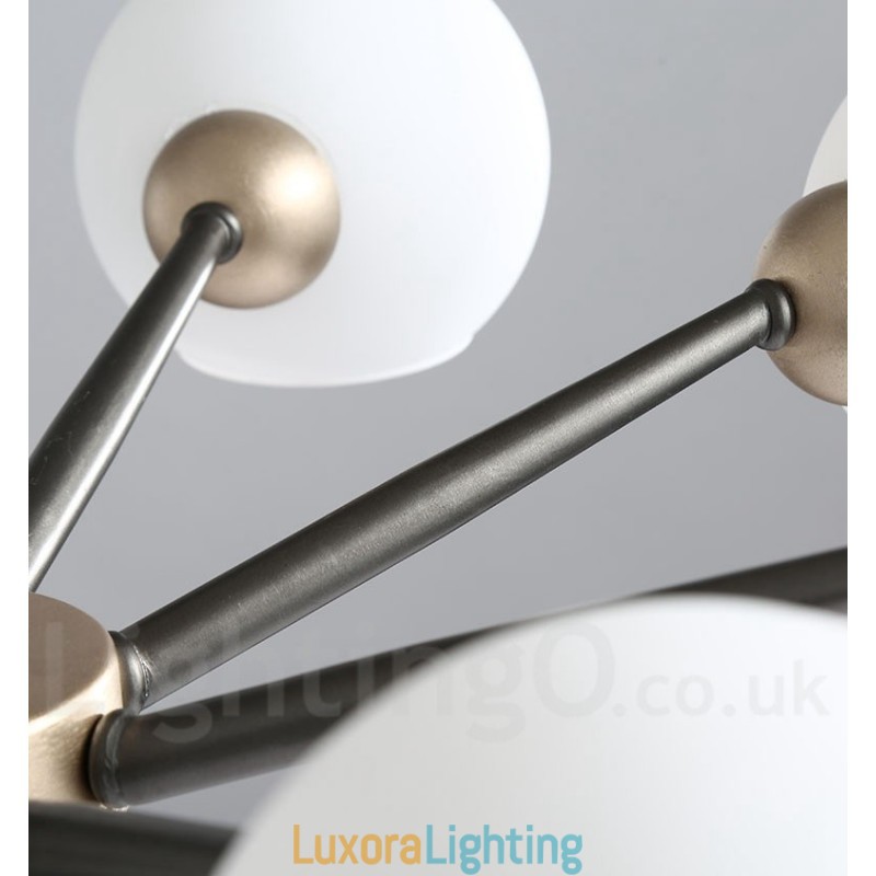 Designer Touch Decorative Retro Vintage Magic Bean Rustic Chandelier with Multi Colours Glass Shades