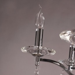 Designer Touch Decorative Chrome Elegant Crystal Candle Chandelier