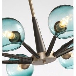 Designer Touch Decorative Retro Vintage Magic Bean Rustic Chandelier with Multi Colours Glass Shades