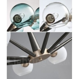 Designer Touch Decorative Retro Vintage Magic Bean Rustic Chandelier with Multi Colours Glass Shades