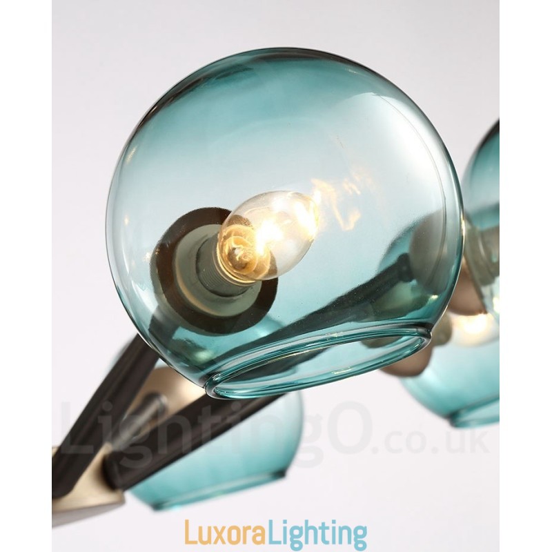 Designer Touch Decorative Retro Vintage Magic Bean Rustic Chandelier with Multi Colours Glass Shades