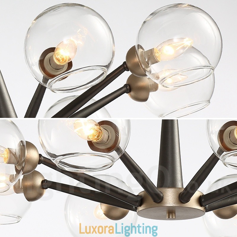 Designer Touch Decorative Retro Vintage Magic Bean Rustic Chandelier with Multi Colours Glass Shades