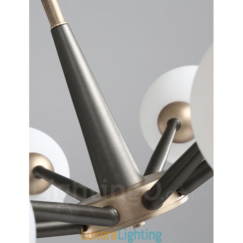 Designer Touch Decorative Retro Vintage Magic Bean Rustic Chandelier with Multi Colours Glass Shades