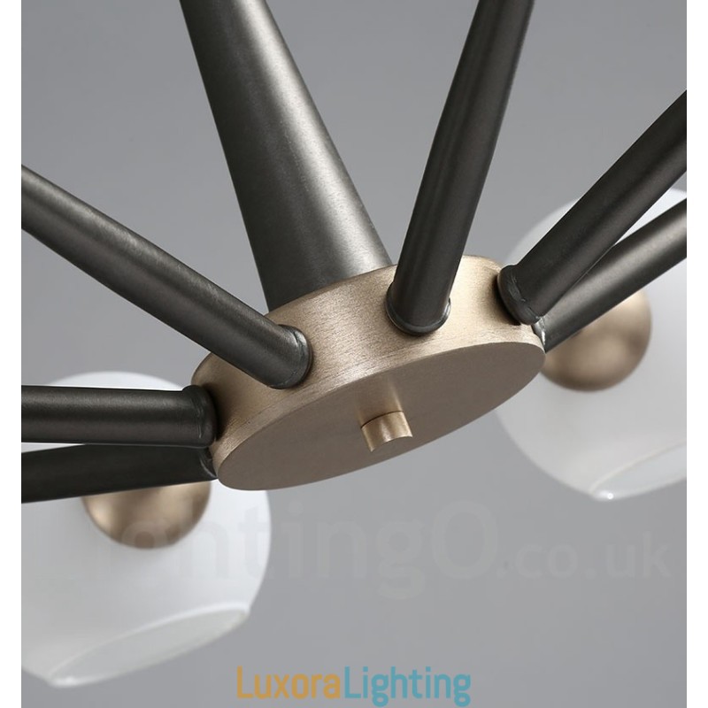 Designer Touch Decorative Retro Vintage Magic Bean Rustic Chandelier with Multi Colours Glass Shades