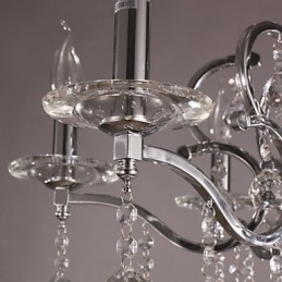 Designer Touch Decorative Chrome Elegant Crystal Candle Chandelier