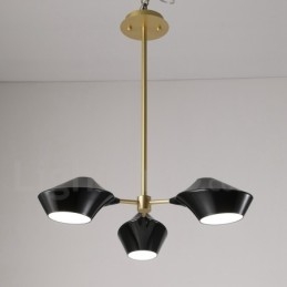 Designer Touch Decorative Modern Contemporary Pipe Chandelier with White Black Acrylic Shades