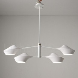 Designer Touch Decorative Modern Contemporary Pipe Chandelier with White Black Acrylic Shades