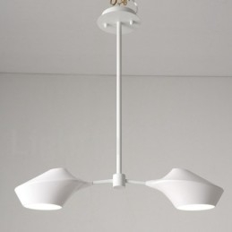 Designer Touch Decorative Modern Contemporary Pipe Chandelier with White Black Acrylic Shades