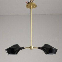Designer Touch Decorative Modern Contemporary Pipe Chandelier with White Black Acrylic Shades