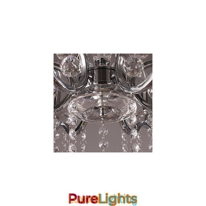 Designer Touch Decorative Chrome Elegant Crystal Candle Chandelier