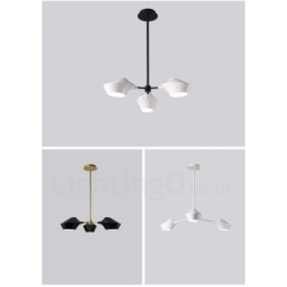 Designer Touch Decorative Modern Contemporary Pipe Chandelier with White Black Acrylic Shades