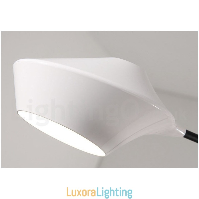 Designer Touch Decorative Modern Contemporary Pipe Chandelier with White Black Acrylic Shades