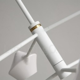 Designer Touch Decorative Modern Contemporary Pipe Chandelier with White Black Acrylic Shades