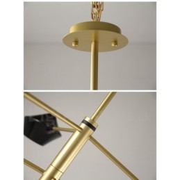 Designer Touch Decorative Modern Contemporary Pipe Chandelier with White Black Acrylic Shades