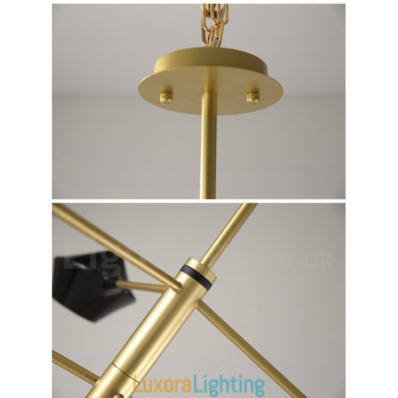 Designer Touch Decorative Modern Contemporary Pipe Chandelier with White Black Acrylic Shades